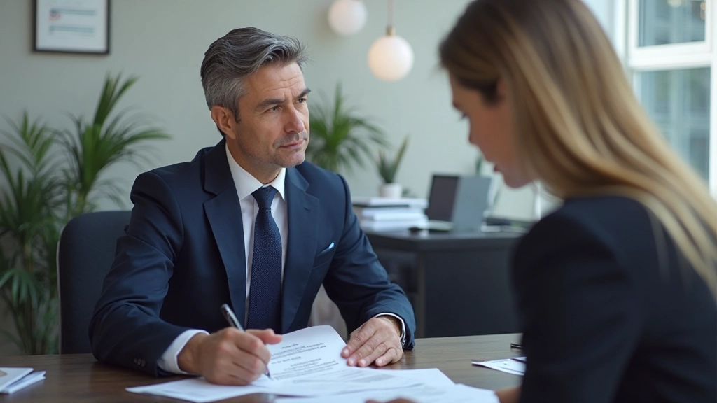 Финансовый консультант объясняет систему пенсионных накоплений клиенту